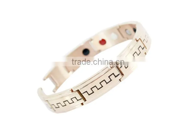 Gold Silver Plating Stainless Steel Health Bio magnetic bracelet 4 in 1 Bio energy bracelet