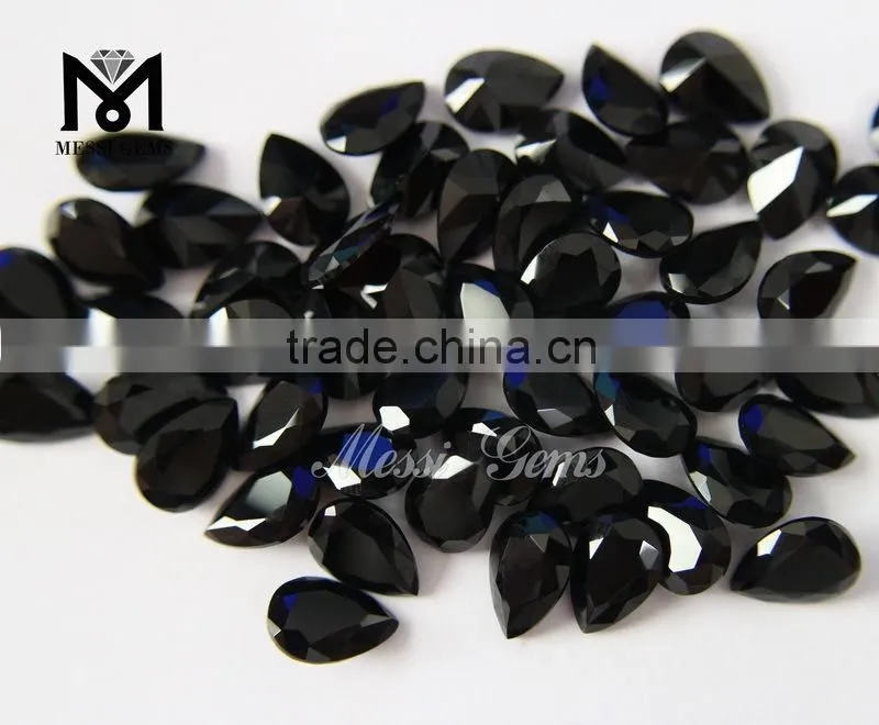 2015 Chinese Hot Sale Pear Cut 7*10 mm Agate Black Stone