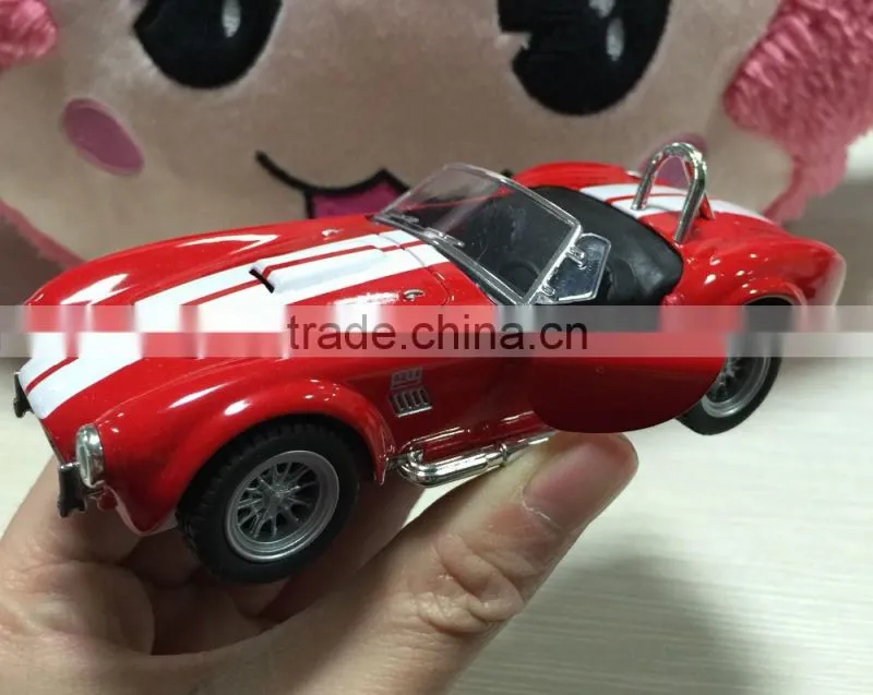 Die cast car 1 32 scale alloy model car Shelby Cobra with light sounds wholesale diecast cars custom logo