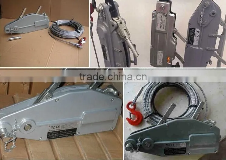 Portable 1.6 ton Aluminium alloy wire rope pulling hoist