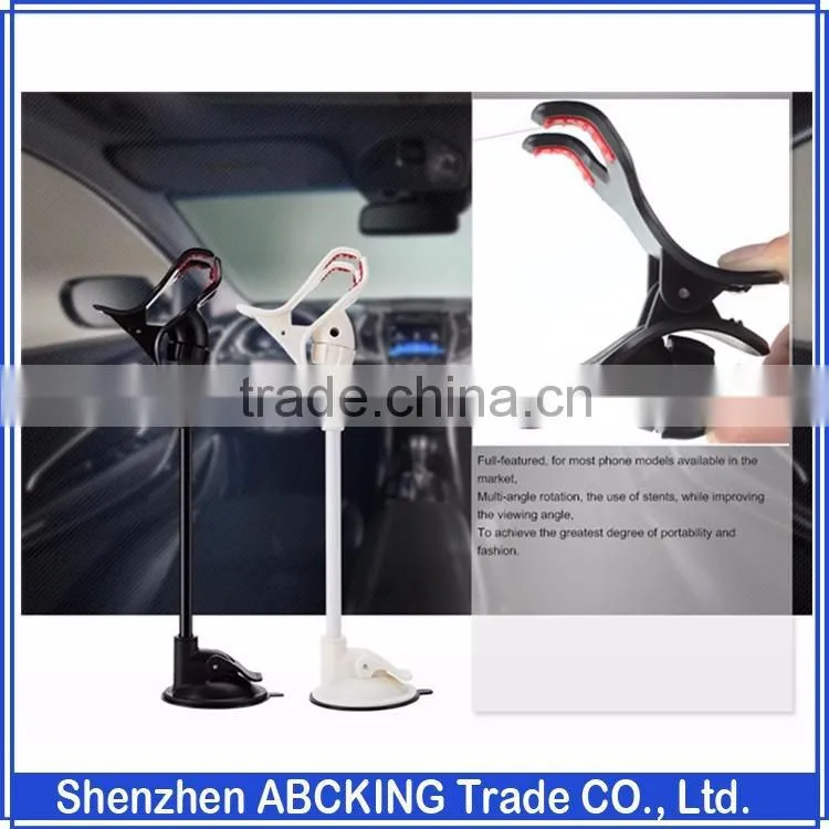 Hight Quality Car Mount Holder 360 Rotation Windshield Bracket for GPS Mobile Phone long double car holder Wholesale