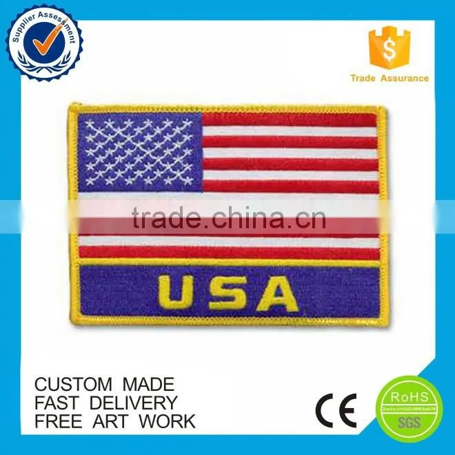 High quality custom American flag embroidered patches