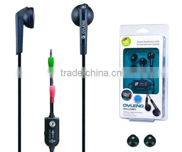 cheap computer earphone in-ear earphones for mp3 player, mobile, tablet