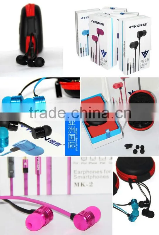 New design decoration metal and rubber earbud with box
