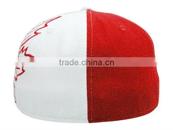Two-tone canada maple leaf flat brim cotton custom flexfit baseball caps
