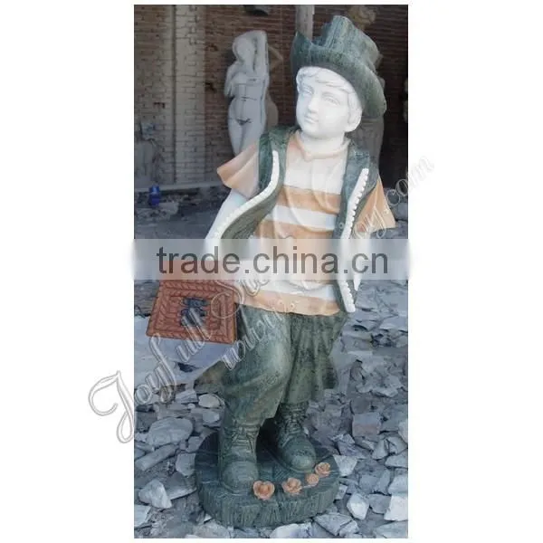 Sport Boy Marble Sculpture for garden