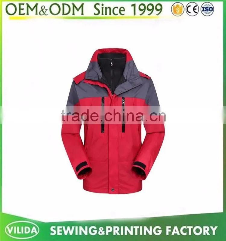 100% Ployester Men Waterproof Softshell Jacket,color combination windbreaker jacket