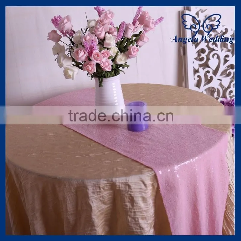 RU009P New tiny pink sequins table runner