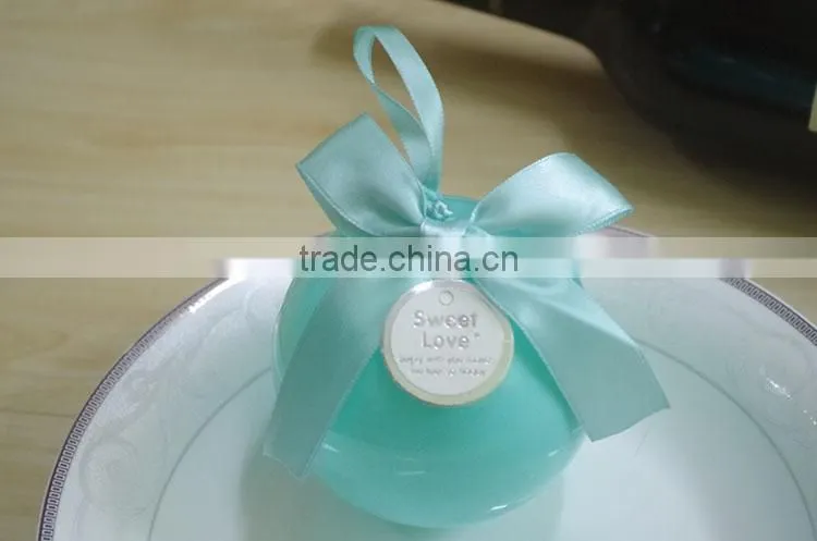 plastic round ball wedding favors candy box christmas gift box