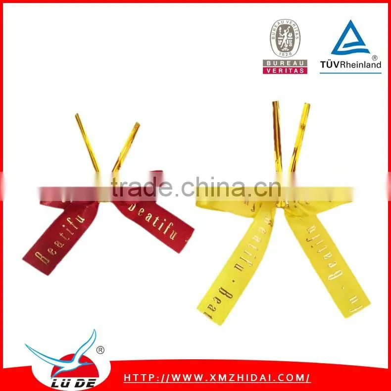 2015 Wholesale satin pre-tied ribbon bows for gift packing
