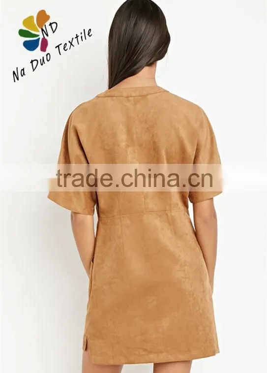 2016 Fashion Knitting Suede for garment/two or four way stretch knitting suede garment fabric