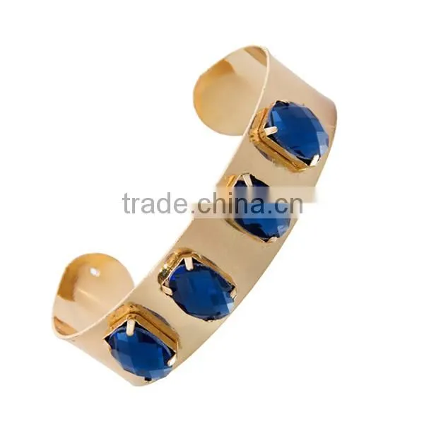High Quality Blue Glass Alloy Bangle