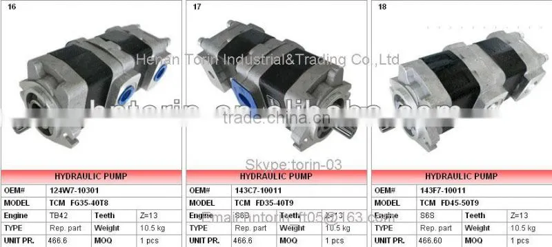 FD20-30Z5 Forklift Hydrualic Pump,Shimadzu/Kayaba/TCM Pump 117M7-10321