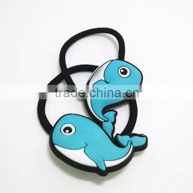 Wholesale Fish Shaped Hair Extensions Rubber Bands Soft PVC Hair ponytail