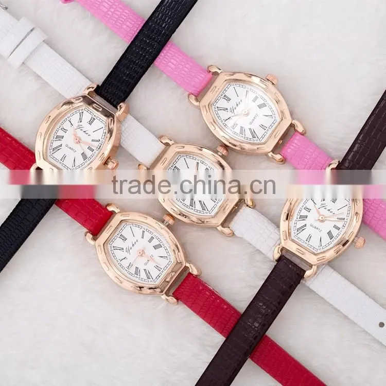 New models from Doris Watch slim band square alloy rose gold women dress leather watch
