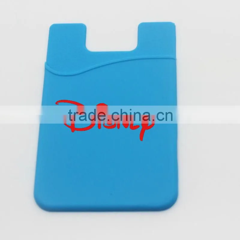 Useful promotional gift lovely color silicon card holder for mobile