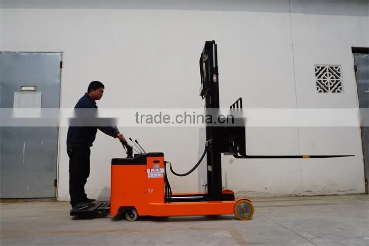 1.0 ton Firm 12C Steel Mast Electric AC Drive Reach Stacker With Imported Parts