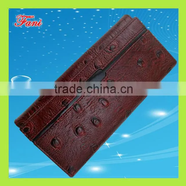 imitation ostrich leather slim pu wallet