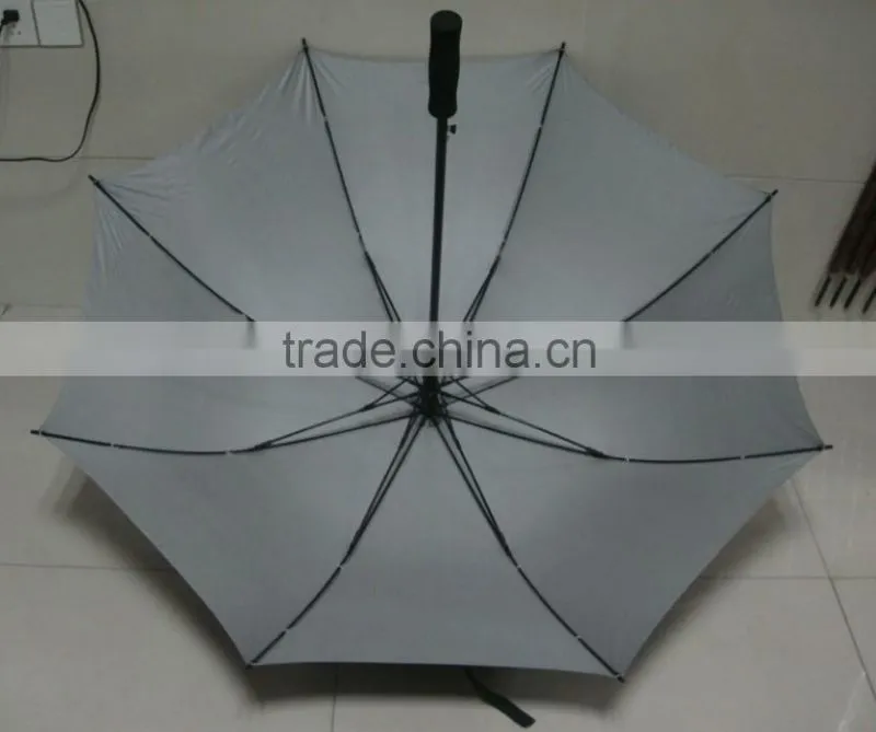 black automatic best promotional golf fiberglass umbrella with logo