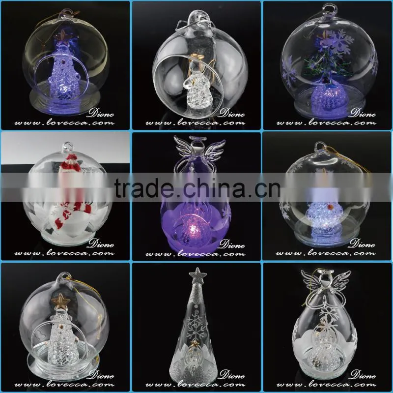 Glass Christmas decor, xmas Glass Ball With Aluminum Cap