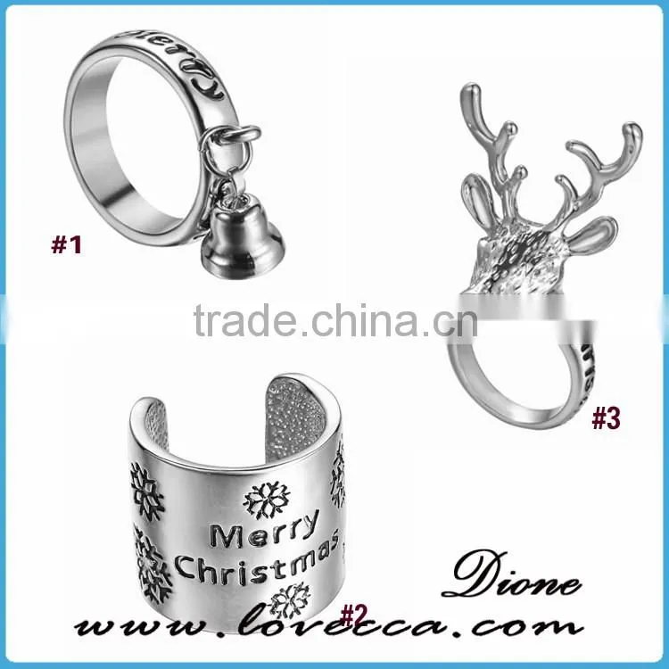 New Design personalized Punk Silver dear rings classic fashion Christmas rings