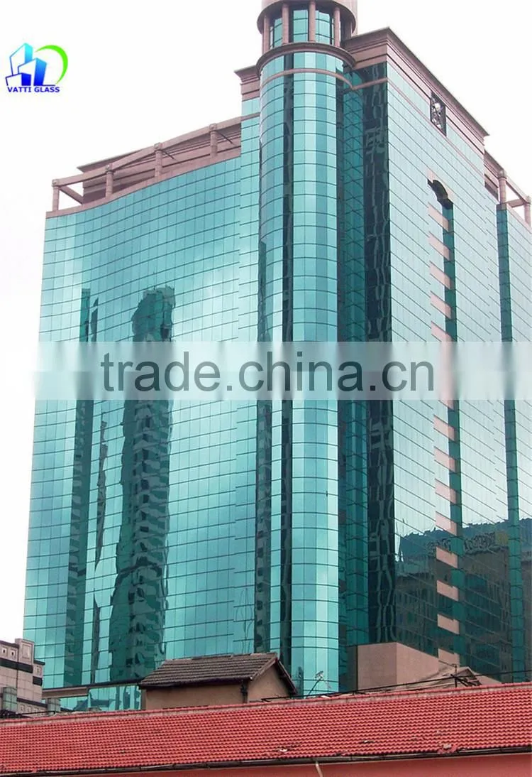 living room decorative gold reflective glass gold mirror coating glass 6mm reflective glass door