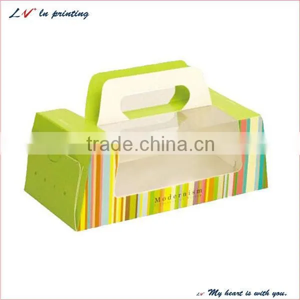 New design plain food grade white paperboard sweet pink cake box wholesale with a competitive price