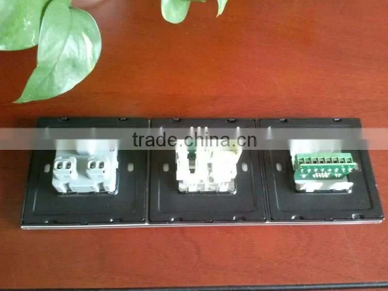 GLASS PANEL COMBINATION SWITCH,VGA+TEL+MULTIFUNCTION SOCKET
