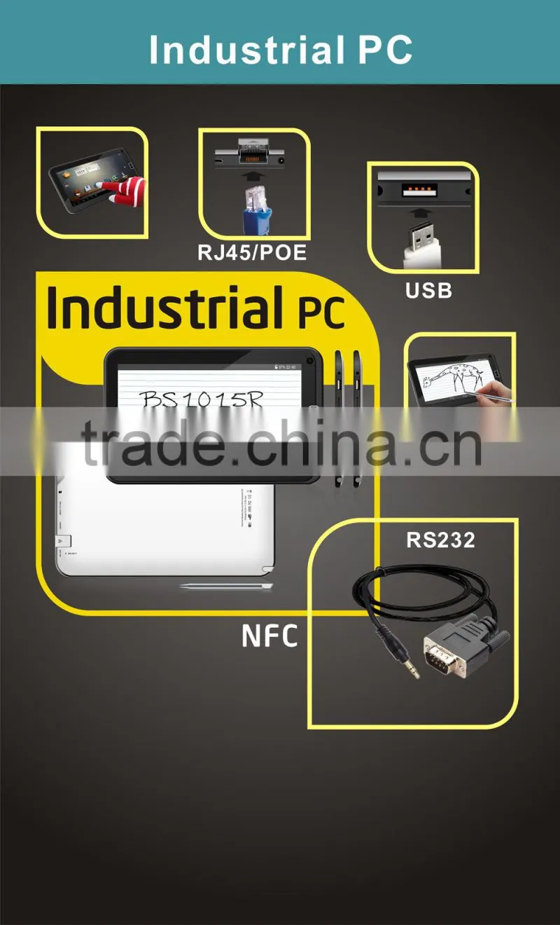 2014 new 10.1inch Industrial tablet pc Quad core with NFC, RFID , RS232 ,Built in RJ45 bluetooth tablet pc