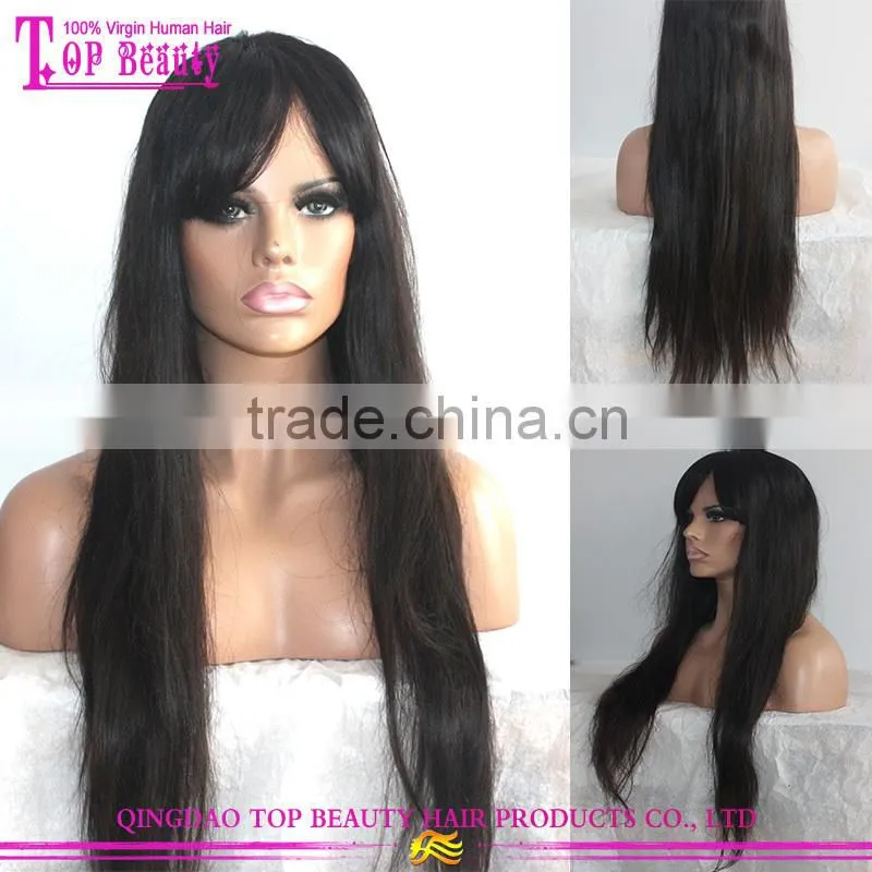 Hot selling long straight hair wig real brazilian full lace wigs human hair