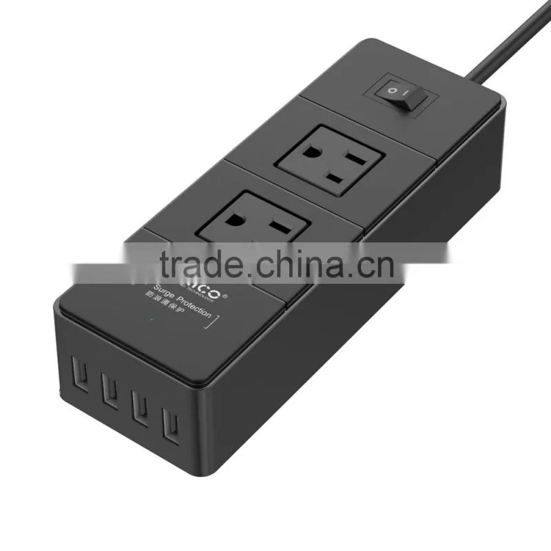 US Portable socket outlet 2 way outlet with 4 USB port