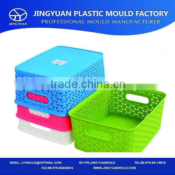 New design plastic rectangle wicker basket mould