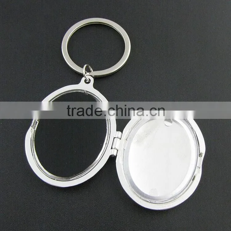 Custom cheap promotion gift metal photo frame keychain metal keychain