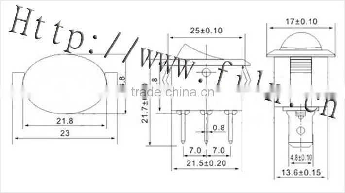 FL3-011N water proof double rocker switch 16a