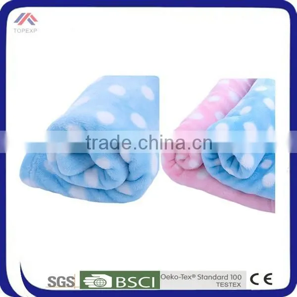 Blue Printed Dot Fleece Blanket Soft Touch Kids Blanket
