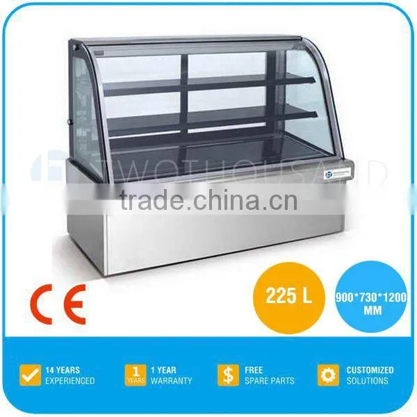 Commercial Used Bakery Display Cases for Sale, 2-8 C, 225 L, 3 Shelf, CE, TT-MD76A