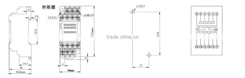 HEIGHT Hot Sale PYF14A-E Relay Socket / 17pin Relay Socket/General relay socket with High Quality Factory Price