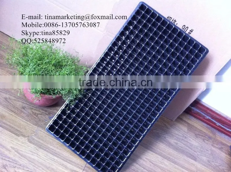 PS Material Plastic Plant Nursery Seedling Black Hole Tray 288 cell with different thickness