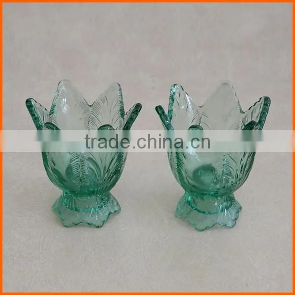 High quality beautiful tulip shaped glass candle holder