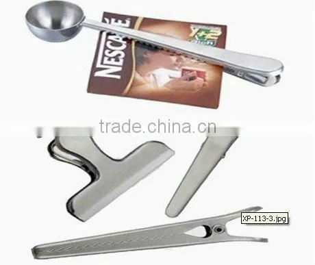 Stainless steel coffee spoon with clip set,coffee spoon