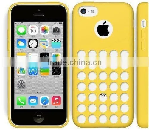 Unique Hole Design TPU Silicone Gel Case Cover Mobile Phone Housing for iPhone 5C