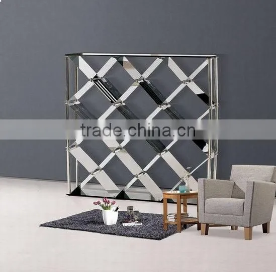 Y02 modern showcase stainless steel bookshelf glass book case