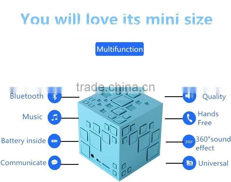 NEW Wholesale Magic Cube Mini Bluetooth Speaker Q Plus Portable Subwoofer Speaker Music Player With FM Radio