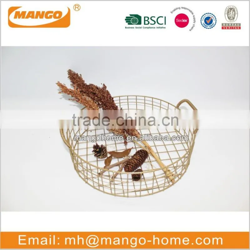 Metal Round Shape Fruit Storage Basket
