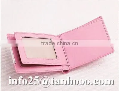 Sexy pink leather wallet/women wallet money clip/women purse