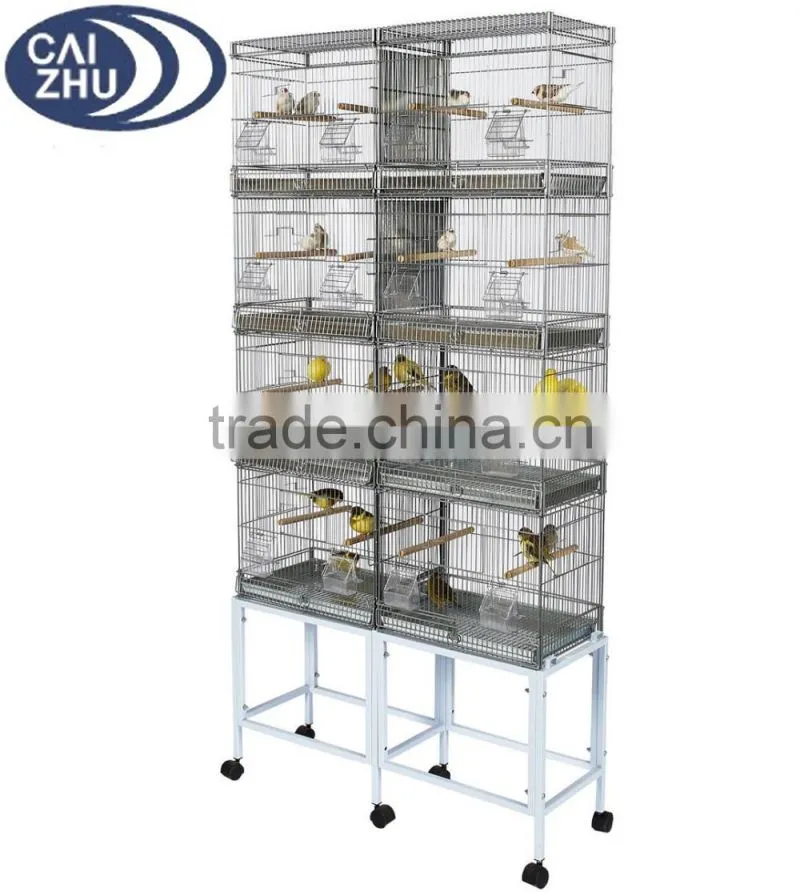 SMALL PARROT BIRD FINCH CANARY AVIARY CAGE WIRE BREEDING W/STAND & WHEEL