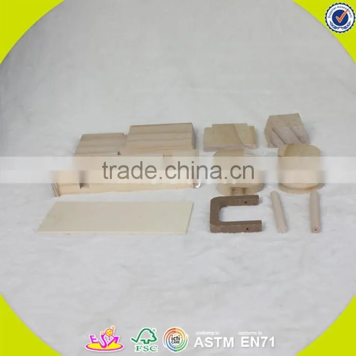 2017 new products educational wooden kids diy toy W03B051