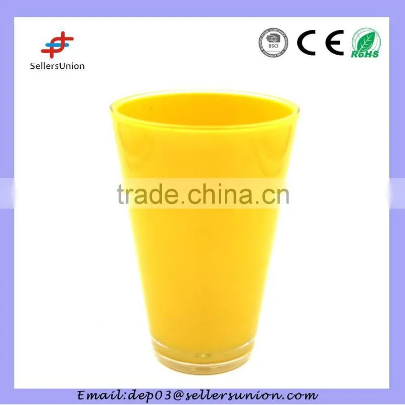 plain color yellow fashional plastic cup