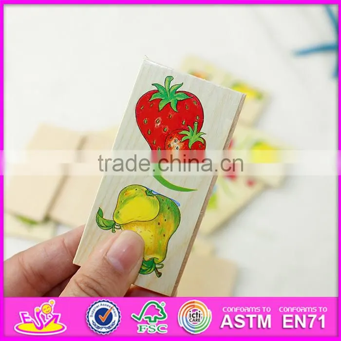2016 New and popular children wooden cartoon domino W15A064