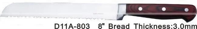 9pcs wood handle knife set with wood block